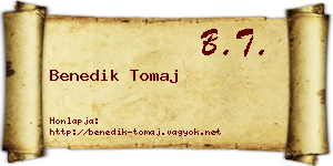 Benedik Tomaj névjegykártya